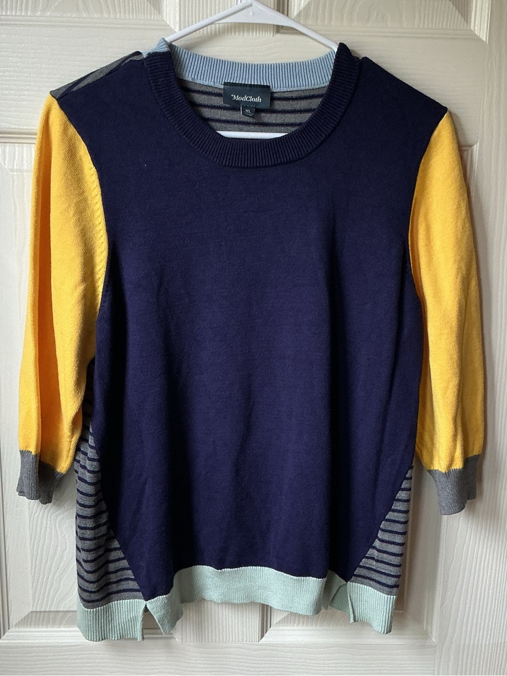 ModCloth Navy + Yellow Colorblock Sweater